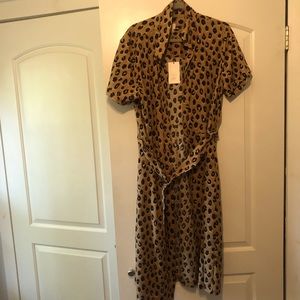 A NEW DAY Midi Cheetah Print Dress
